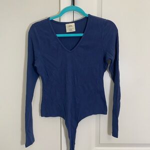 Forever 21 Blue Asymmetrical Fitted Bodysuit